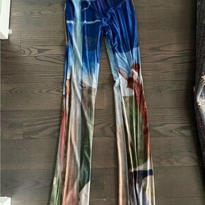 Multicolor Straight Leg Women's Pants